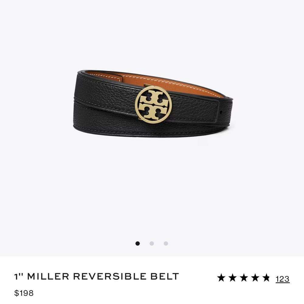 Tory Burch 1" Miller Reversible Belt - Black & Gold | Size: XS